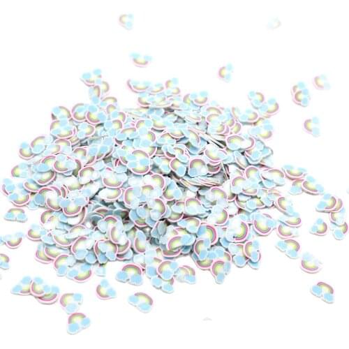 Bulk Cheap Price 5*6MM Rainbow Cloud Polymer Clay Kawaii Sprinkles For And Nail Art