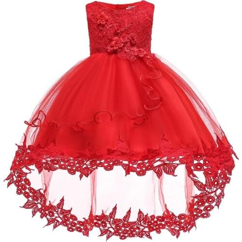 2020 new fashion childrens clothing children Girls dress lace baby princess pink trailing age photography costume