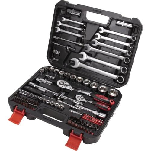 6.3MM 12.5MM Chrome Vanadium Steel Manual Dual-use Wrench Socket Ratchet Wrench Combination Auto Repair Hardware Toolbox Sets