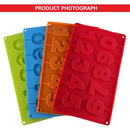 Silicone Lollipop Mold Ice Candy Chocolate Moulds Baking Tool 0-9 Number Shaped Silicone Mould Silicon Mold Molde De Silicone