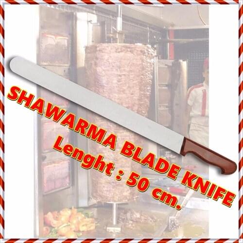 50cm LARGE SIZE / 30 YEARS GUARANTEE Stainless Steel LONG Meat Slicing Cutting Ham Slicer Shawarma Blade Doner Kebab Gyro Knife