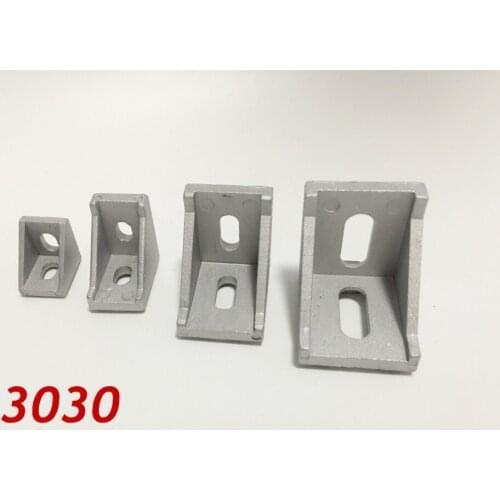 50pcs/lots 3030 corner fitting angle aluminum 35 x 35 L connector bracket fastener match use 3030 industrial aluminum profile