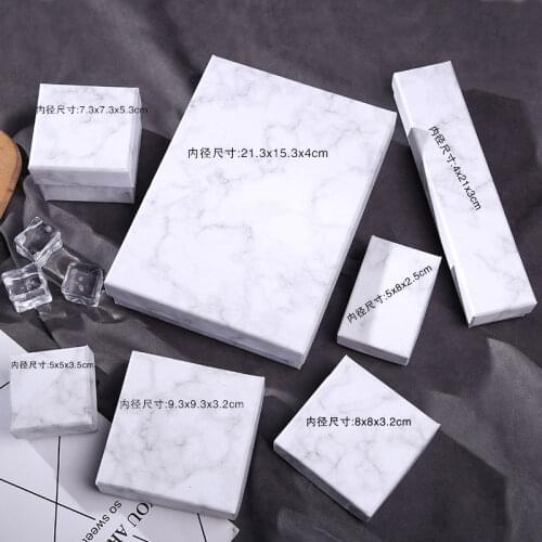 High Quality 10 Pcs Marble Grain Jewelry Gift Paper Box Organizer Charms Ring Watch Earring Jewelry Display Gifts Box 2018 New