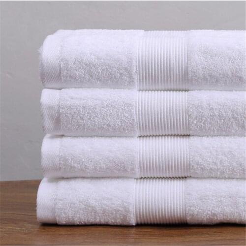 High quality cotton bath towel Absorbent towel soft skin-friendly cotton plain bath towel pure white 80*180cm towel