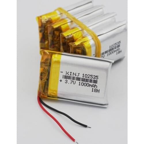XINJ 5pcs 3.7V 1000 mAh Lithium Polymer Battery Lipo 102535 For Camera Music Player PDA MID Bluetooth Earphone Speaker Tablet PC