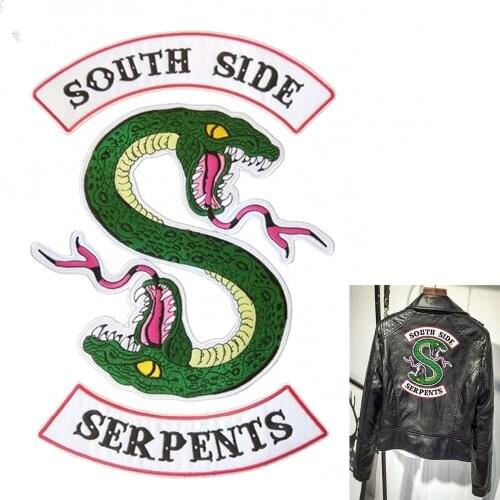 South Side Snake Serpents Riverdale Patch Embroidery Iron On Patches DIY Apparel Chain Bag Strap Accessories Suitcase