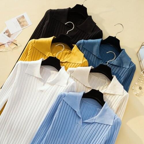 2020 Knit Cardigan Shirt Women Single-breasted Patched Elastic Crop Sweater Summer Tops Female Turn-down Collar