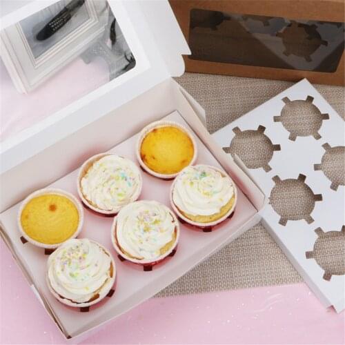 2/4/6 /12 Hole Cupcake Boxes And Packaging Cake Cookie Boxes Baking Food Package Gift Box Wedding Birthday Party Supplies