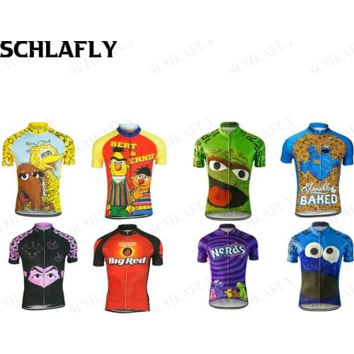 2021 Funny NEW Multi Styles Colourful Retro Cycling Jersey Short Sleeve Summer Bike Wear Road Clothing Bicycle Schlafly