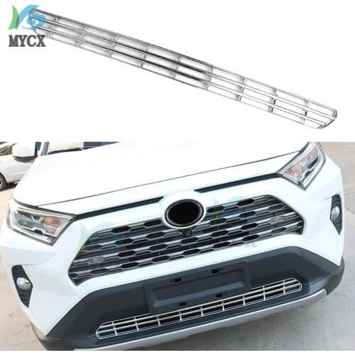 ACCESSORIES FIT FOR TOYOTA RAV4 2019-2020 CHROME FRONT LOWER BUMPER GRILL MESH COVER MOLDING GRILLE TRIM INSERT GARNISH GUARD