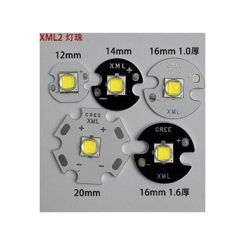 Free Ship 5PCS For CREE XML2 Neutral white light T6-4C flashlight lamp bead 4200-4500K high power led12mm 14mm 16mm 20mm LED PCB