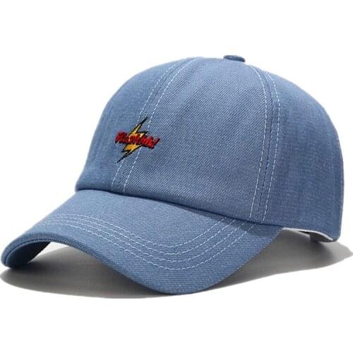 Lightning Embroidery Cotton Casquette Baseball Cap Adjustable Snapback Hats for Men and Women 193