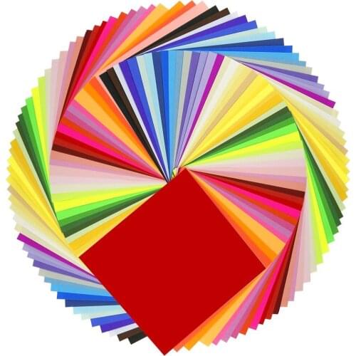 Origami Paper 50 Vivid Colors Double-Sided 200 Sheets Premium Quality 15cmx15cm for Arts and Crafts Projects - Same Color Both