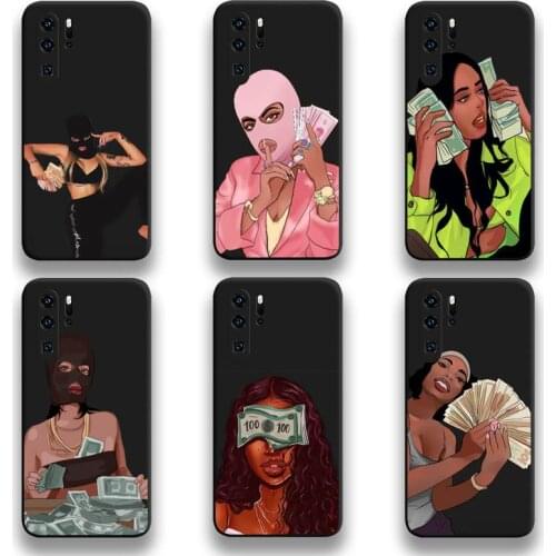 Afro Girls Make Money Cash Girl Phone Case For Huawei P20 P30 P40 lite E Pro Mate 40 30 20 Pro P Smart 2020