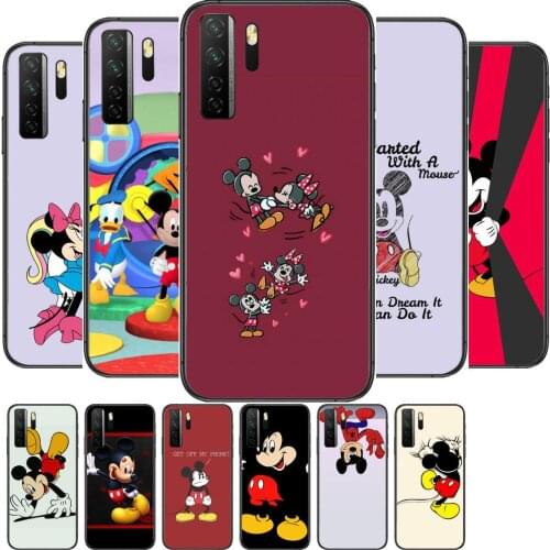 Cute Mouse Mickey Black Soft Cover The Pooh For Huawei Nova 8 7 6 SE 5T 7i 5i 5Z 5 4 4E 3 3i 3E 2i Pro Phone Case cases