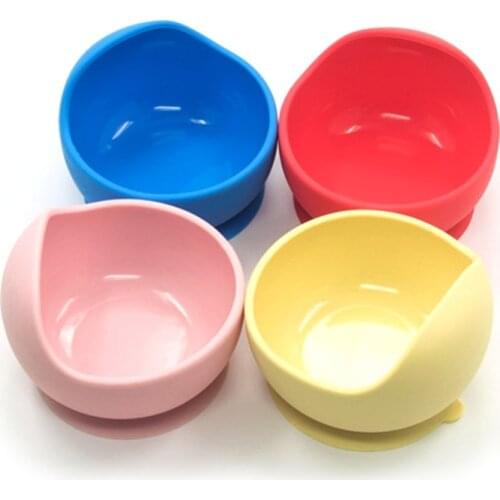 Baby Silicone Bowl Tableware Baby Silicone Big Ear Bowl Children Powerful Sucker Bowl Baby Food Bowl Waterproof Feeding Bowl