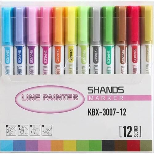 Two-line Outline Flashing Pen 12 Colors Marker Pen for DIY Cards