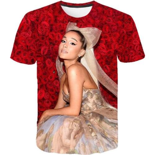 Men Women Popular Ariana Grande 3D Print T-Shirt Summer Boy Girl Fashion Hip Hop Birthday Cool Gift Party Wear Tops Tee