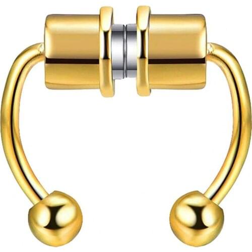 1PCS Stainless Steel Fake Nose Ring Clip Fake Septum Piercing Magnet Non Piercing Nose Ring Fake Septum Piercing False Jewelry