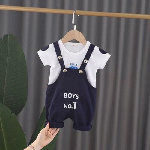 New Children Clothes Suit Baby Boys Girls Fashion T Shirt Cartoon Tees overalls Pants 2 Pcs/set Kids Toddler Casual Tracksuits