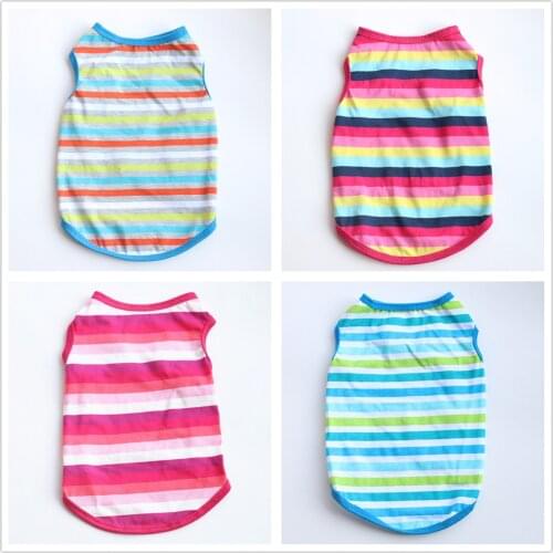 Summer Stripe Dog Tshirt Vest Pet Clothing for Small Dogs Terrier Shih Tzu Shirts Puppy Cat Clothes