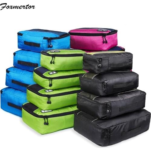 Foxmertor Packing Cubes Fashion Travel Duffle Bag Mesh Packing organizer Breathable Nylon Men Women Travel Luggage Organizer Set