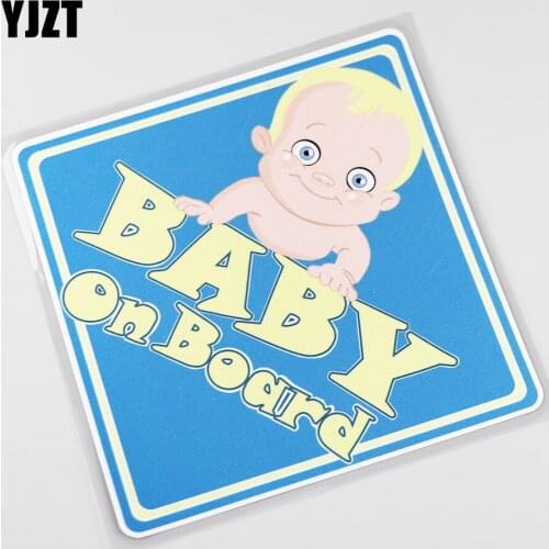 YJZT 15.1CMX15.1CM Baby ON Board Car Sticker Happy baby Pvc Decal 13A-0052