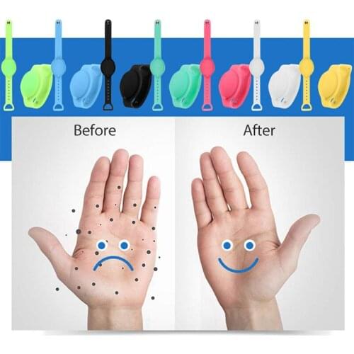 New 2PC Sanitizer Bracelet Pumps Disinfectant Sanitizer Dispenser Bracelet Wristband Hand Sanitizer Dispensing Silicone Bracelet