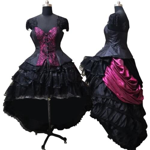 2020 New black Vintage costumes 18th Duchess Retro medieval Renaissance Reenactment Theatre Civil war Victorian dress D-574