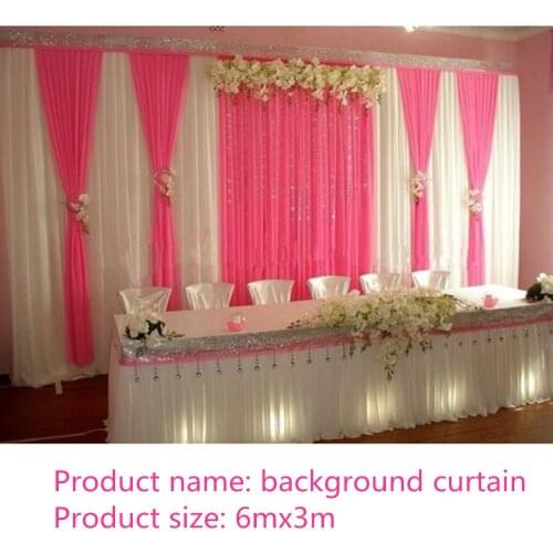 2021 New pink color Wedding Backdrop stage drape Curtain For wedding decoration 10ft x 20ft free shipping