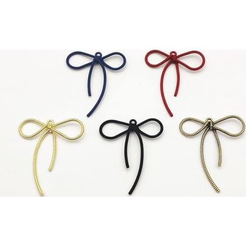 New Arrival! 44x36mm 100pcs Zinc Alloy Bow Shape Pendants/Charm for Earrings Handmade DIY Parts,Jewelry Findings&Component
