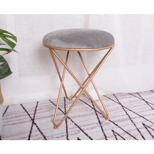 Living Room Sofa Footrest Stool Makeup Dressing Stool European Style Iron Art Shoes Bench Bedroom Coffee Table And Chair WF