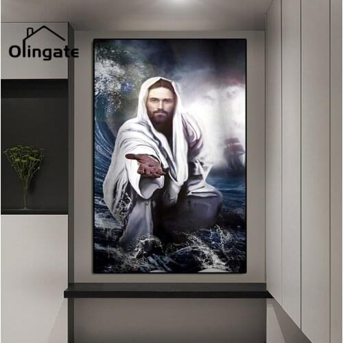 Religious Jesus Christ Poster and Print Classic Hand of The God Canvas Painting One Piece Wall Art for Living Room Hallway Decor