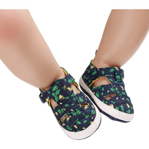 Baby Sandalen Bebes Summer Kids Newborn Baby Boys Green Print Summer Soft Crib Shoes First Walker Home Anti Slip Sandals Shoe