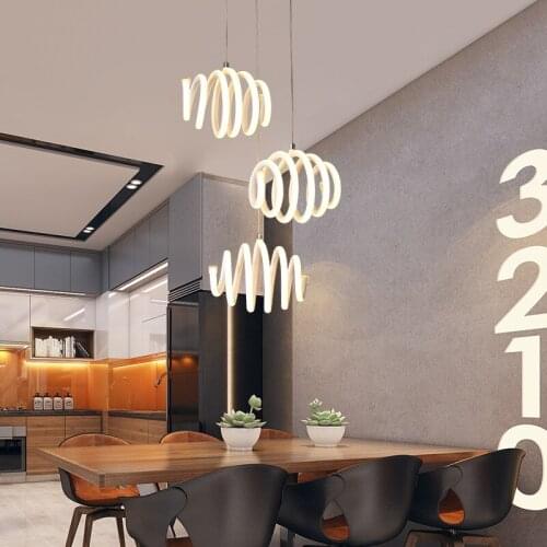 Modern Acrylic Led Living Room Pendant Lights Art Decor Dining Room Cafe Bar Hanging Lamps Nordic Kitchen Island Light Fixtures