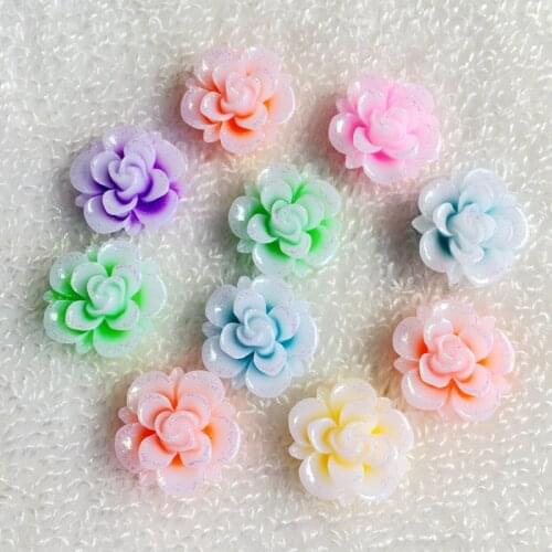 15pcs 19mm 3D flower resin Rhinestones Stones and Crystals Strass Crystal For Evening Wedding Dresses A62A