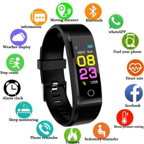 Inteligente Smart Watch Waterproof Alarm Clock Heart Rate Bracelet Sports Wristwatch Ladies Smart Watch for Men For Android IOS