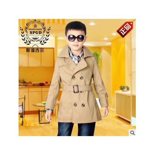 Kids 6-14T Boys Clothes 2017 New Spring Cotton Windbreaker Sashes Outwear For Children Brand Kids long Dust Double Breasted coat
