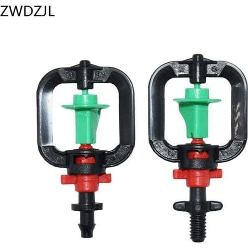 Greenhouse Hanging Rotating Micro Nozzle Garden Microjet Sprinkler With barbed 1/4" 6mm Threaded connector 6pcs