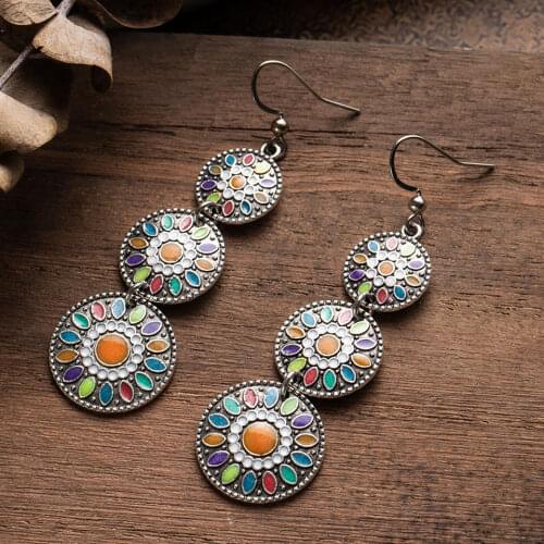 Multicolor Vintage Boho Ethnic Water Drop Earrings for Women Fashion 2020 Indian Jewelry Wedding Dangling Earrings for Brides