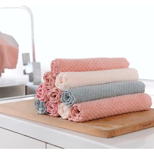 Kitchen Dish Cloth Thick Kitchen Rag Dishwashing Cloth Absorbent Polyester Kitchen Dish Cloth Tableware Cleaning Towel 20 PCS