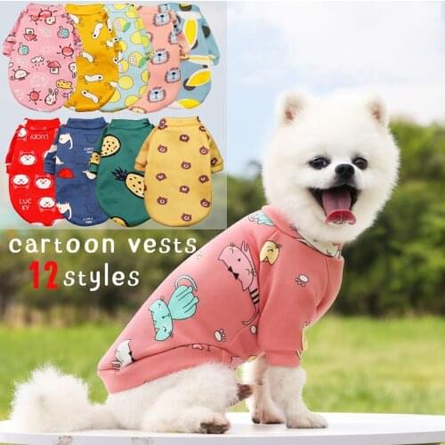 Pet Clothes Dog Vest Cartoon Spring Autumn Winter Teddy Pug Corgi Bichon Yorkie Poodle Puppy Clothing Pet Costume Dropshipping