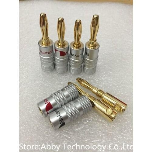 50pcs New 24K Gold Speaker Banana Plugs For Video Speaker Connector Black Red Color