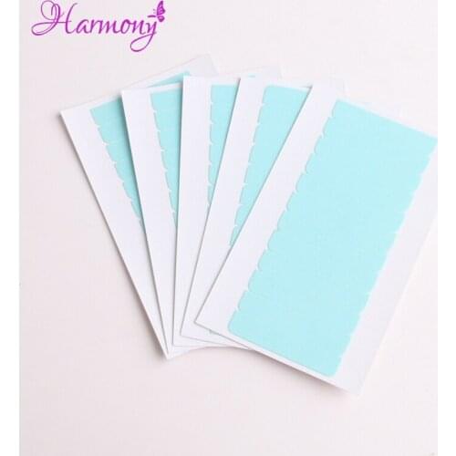 60pcs/pack 0.8*4cm Water proof super hair tapes Adhesive Blue Color Double Side Tape for tape hair extensions