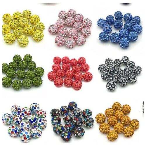 8mm 100pcs/lot hot mixed Beads bracelet making findings new arrival necklace Rhinestone disco ball Spacer crystal