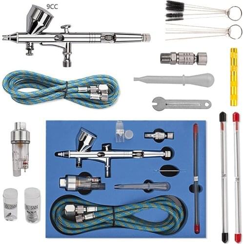 0.2/0.3/0.5mm 3 Airbrush Nozzle Dual Action Airbrush Air Kit With 3Pcs Cheaning Spray Gun Set For Nail Paint Art Air Brush