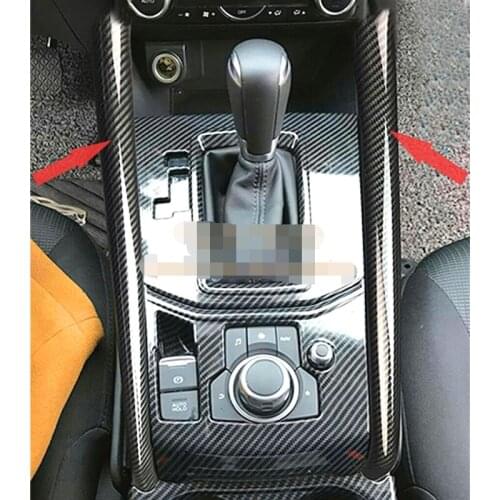 ABS Carbon Fiber Car Styling Accessories For Mazda CX-5 CX5 2017 2018 Gear Shift Cover Side Strips Trim Control Frame Decoration