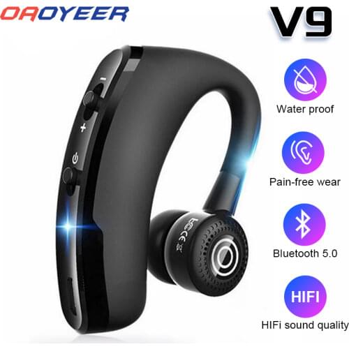 Oaoyeer V9 Bluetooth-compatible Headset Hands-Free Ear-Hook Wireless Headset Call Sports Headset With Microphone A1