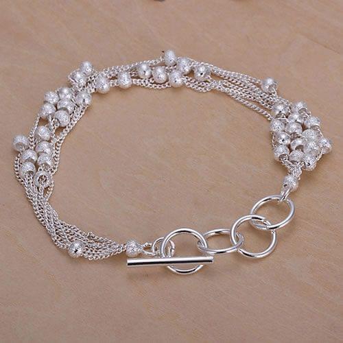 H030 925 sterling silver bracelet, 925 sterling silver fashion jewelry Six Line Beads Bracelet /aktajcaa dwjamnqa