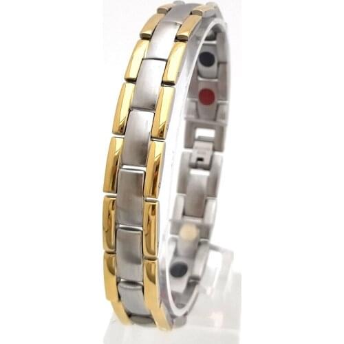 Kasionity Men Bracelet Hand Chain Health Energy Magnetic Bracelet Charm Male Titanium For Men Jewelry Fathers Gifts